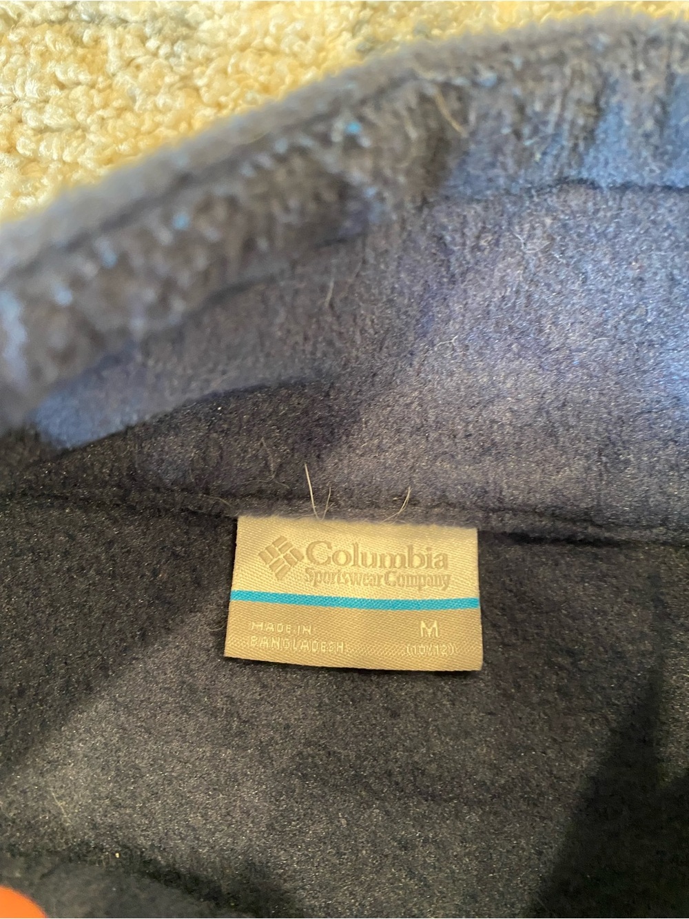 Columbia Boys Navy Fleece Jacket with Yellow Trim - Picture 2 of 2